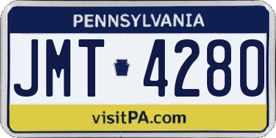 PA license plate JMT4280