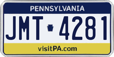 PA license plate JMT4281