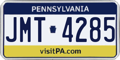 PA license plate JMT4285