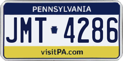 PA license plate JMT4286