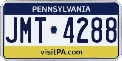 PA license plate JMT4288
