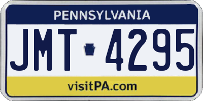 PA license plate JMT4295