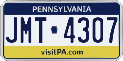 PA license plate JMT4307