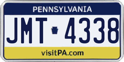 PA license plate JMT4338