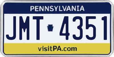 PA license plate JMT4351