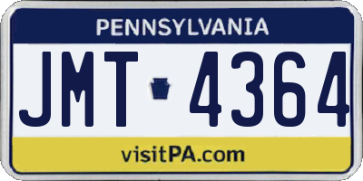 PA license plate JMT4364