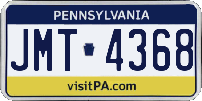 PA license plate JMT4368
