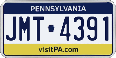PA license plate JMT4391