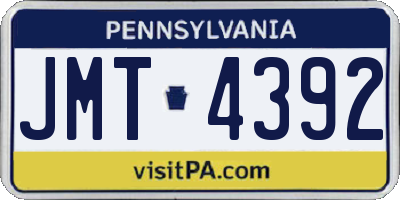 PA license plate JMT4392