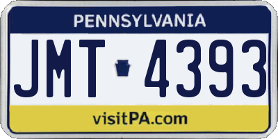 PA license plate JMT4393