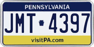 PA license plate JMT4397