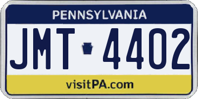 PA license plate JMT4402