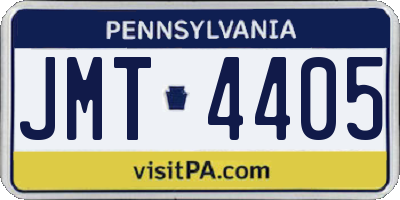 PA license plate JMT4405