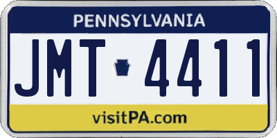 PA license plate JMT4411