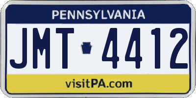PA license plate JMT4412