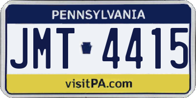 PA license plate JMT4415