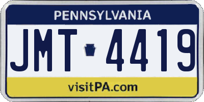 PA license plate JMT4419