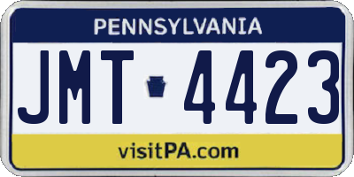 PA license plate JMT4423