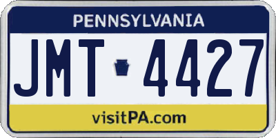 PA license plate JMT4427