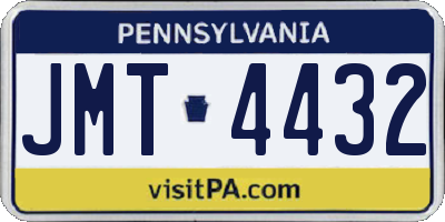 PA license plate JMT4432
