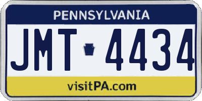 PA license plate JMT4434