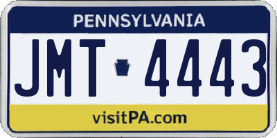 PA license plate JMT4443