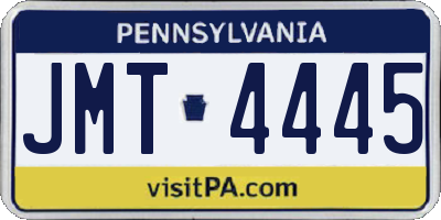 PA license plate JMT4445