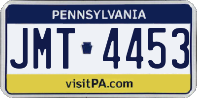 PA license plate JMT4453