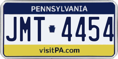 PA license plate JMT4454