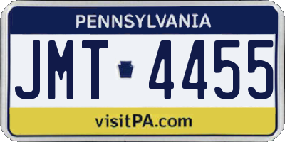PA license plate JMT4455