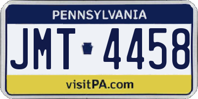 PA license plate JMT4458