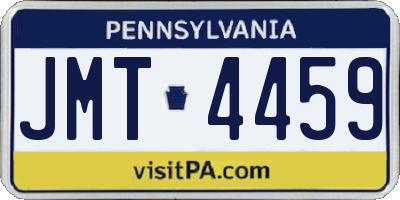 PA license plate JMT4459