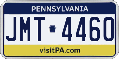 PA license plate JMT4460