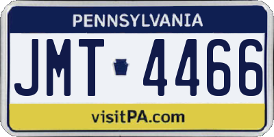 PA license plate JMT4466