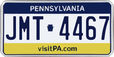 PA license plate JMT4467