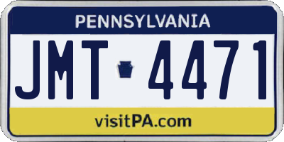 PA license plate JMT4471
