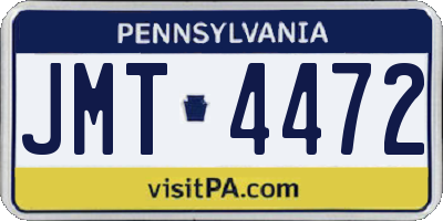 PA license plate JMT4472