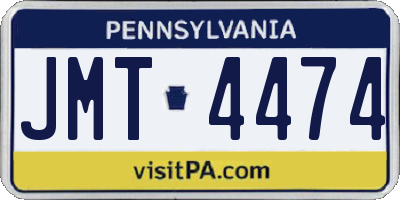 PA license plate JMT4474