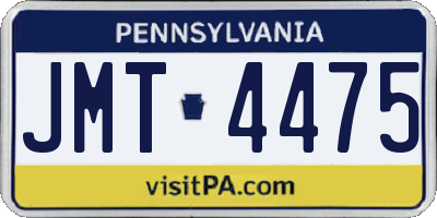 PA license plate JMT4475