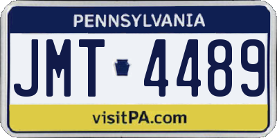 PA license plate JMT4489