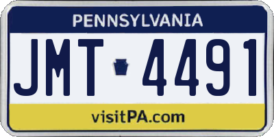 PA license plate JMT4491