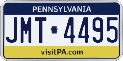 PA license plate JMT4495