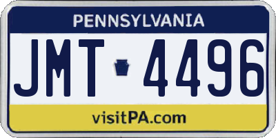 PA license plate JMT4496