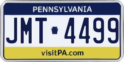 PA license plate JMT4499