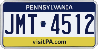 PA license plate JMT4512