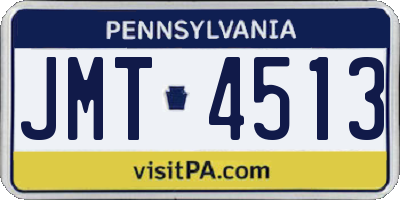 PA license plate JMT4513