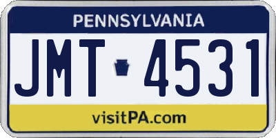 PA license plate JMT4531