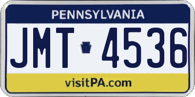 PA license plate JMT4536