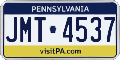 PA license plate JMT4537