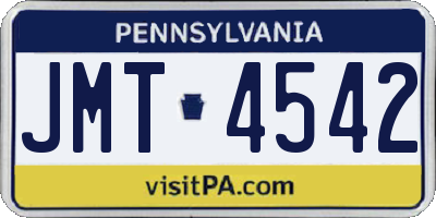 PA license plate JMT4542